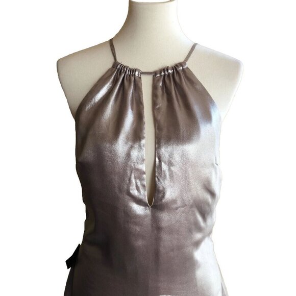 Nasty Gal Women’s In a Flash Halter Shimmer Deep V Mini Dress Size M $78 - Picture 6 of 12